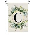 Classic Monogram Letter C Garden Flag 11.8x17.7 Inch Double Sided for Outside Small Burlap Family Last Name Initial Yard Flag Personalized Welcome Home Deco