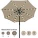 ABCCANOPY 10.5ft Patio Solar Umbrella LED Outdoor Umbrella with Tilt and Crank Khaki