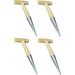 Garden Guru Steel Dibber Planter for Planting Seeds and Bulbs with Comfortable Wood Handle 4 Pack