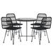 vidaXL Bistro Set Outdoor Patio Balcony Table and Chairs Rattan Look 5 Piece