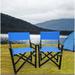 Cterwk 2PCS Canvas Folding Chair Wooden Director Chair Blue