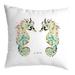 Betsy Drake KS388W 12 x 12 in. Betsys Seahorses White Background Non-Corded Indoor & Outdoor Pillow