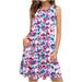 WQJNWEQ Clearance Sundresses For Women Summer Dresses For Women Beach Floral Tshirt Sundress Casual Pockets Boho Tank Dress