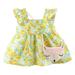 Pimfylm Beach Dresses For Baby Girl Baby Girl Princess Dress Bowknot Sequins Dresses purified cotton Yellow 18-24 Months