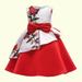 WQJNWEQ Dresses For Women Clearance Toddler Girls Net Yarn Flowers Print Bow Ruffles Birthday Party Gown Long Dresses