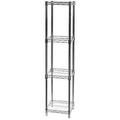 Shelving Inc. 12 d x 12 w x 64 h Chrome Wire Shelving with 4 Tier Shelves Weight Capacity 800lbs Per Shelf