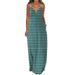 WQJNWEQ Clearance Summer Dresses For Women 2023 Summer Dresses For Women Casual Boho Printed Hoop Sling Beach Long Maxi Dress With Pockets