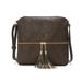 PU Leather Crossbody Shoulder Bag for Women Lightweight Tassel Zipper Bucket Crossbody Bag with Detachable Shoulder Strap Ladies Messenger Shoulder Purse Handbag for Travel