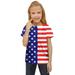 American Flags Kids Toddler Children Unisex Spring Summer Active Fashion Daily Daily Indoor Outdoor Print Short Sleeve American Tshirt Clothing 4Th Of July Tops Shirt Blue 150