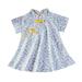 Pimfylm Casual Dresses For Toddler Toddler Girl Ruffled Sleeve Dress Cotton Linen Halter Sleeveless Kid Casual Summer Sundress 2023 Blue 2-3 Years