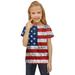 American Flag Kids Toddler Children Unisex Spring Summer Active Fashion Daily Daily Indoor Outdoor Print Short Sleeve American Tshirt Clothing 4Th Of July Tops Shirt White 140