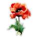 Watercolor Red Poppy - 5 Vinyl Sticker - For Car Laptop I-Pad - Waterproof Decal