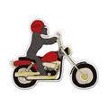 Dog Biker Motorcycle Funny - 5 Vinyl Sticker - For Car Laptop I-Pad - Waterproof Decal