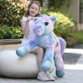 MorisMos Giant Unicorn Teddy for Girls, 110cm Cuddly Unicorn Plush Pillow Big Furry Rainbow Pink Unicorn Stuffed Animal Large Unicorn Soft Toy Gifts for Kids Girlfriend Birthday Valentine Decoration