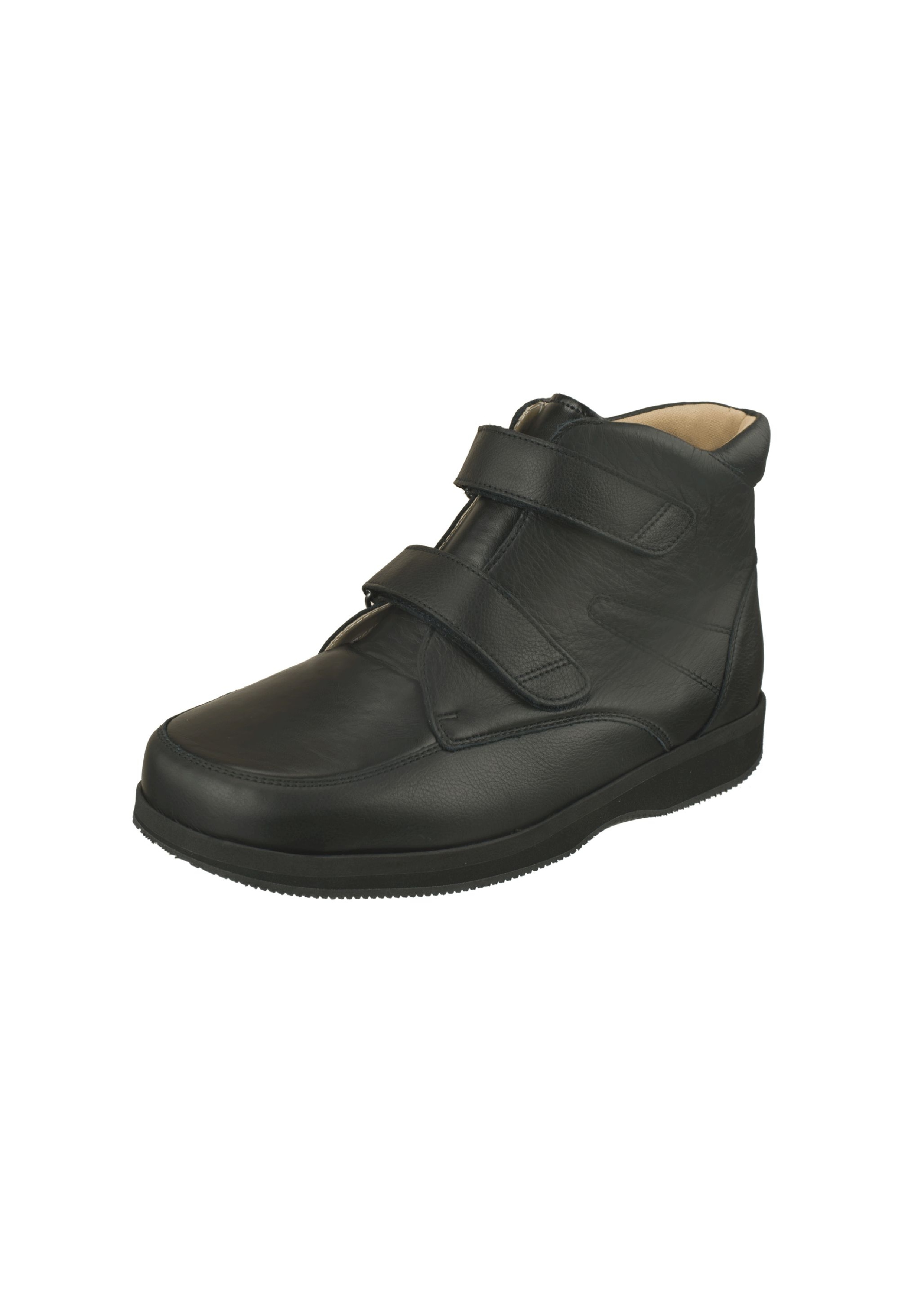 Klettschuh NATURAL FEET "Trondheim XL", Herren, Gr. 46, schwarz, Leder, Schuhe, mit veränderbarer Sohle