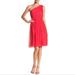 J. Crew Dresses | J.Crew Red 100% Silk Chiffon Kylie One-Shoulder Dress | Color: Red | Size: 4