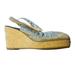 American Eagle Outfitters Shoes | American Eagle Stripe Satin Bow Espadrille Slingback Sandals | Color: Blue/White | Size: 11