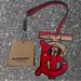 Burberry Bags | Burberry Bag Charm Tag Red Leather Tb Bag Charm Gold Logo Travel Letter B Star | Color: Gold/Red | Size: Os