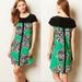 Anthropologie Dresses | Anthropologie Maeve Silk Green Black Floral Dress Hidden Front Zip Pockets! Sz8 | Color: Black/Green | Size: 8