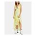 Free People Dresses | Free People Womens Size 10 Yellow Floral Cap Sleeve V Neck Maxi Hi-Lo Dress | Color: Yellow | Size: 10