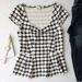 Anthropologie Tops | Anthro Postmark Polka Dot Ruched Peplum Blouse Top | Color: Black/White | Size: S