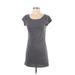 Old Navy Casual Dress - Shift Scoop Neck Short sleeves: Gray Dresses - Women's Size Small