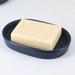 Evideco Smooth Elegant Stoneware Soap Dish Cup Stone, Wood in Blue | 1 H x 5 W x 3.1 D in | Wayfair 64108118