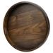 Loon Peak® Arooj Round Black Walnut Solid Wood Serving Tray Ottoman Tray in Brown | 2.2 H x 18 W x 18 D in | Wayfair