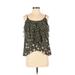 LC Lauren Conrad Sleeveless Blouse: Green Floral Tops - Women's Size X-Small