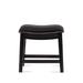 Red Barrel Studio® Black PU Upholstery Saddle Stool Wood/Upholstered/Leather in Black/Brown | 18 H x 18 W x 14 D in | Wayfair