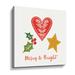 The Holiday Aisle® Merry Everything II - Print on Canvas in Brown/Green/Red | 14 H x 14 W x 2 D in | Wayfair 2539B490AB924FD4A30F859C57A2B3E2