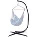 Arlmont & Co. Laureano Hanging Hammock Chair Stand Metal in Black | 83 H x 33.5 W x 44 D in | Wayfair 37971EC88FEF452486DE091B99595A84