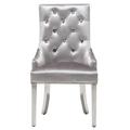 Side Chair - Rosdorf Park 22 inches Wide Tufted Velvet Side Chair Velvet in Brown/Gray | 38 H x 22 W x 25 D in | Wayfair