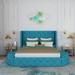 House of Hampton® Gavinn Queen Storage Platform Bed Upholstered/Velvet | 40.5 H x 88.2 W x 85 D in | Wayfair CA3EE015D66143E6A6F9F3A4B9EC85FE