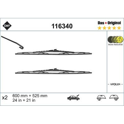 Swf Wischblatt [Hersteller-Nr. 116340] für Nissan, Opel, Renault, Vauxhall Image