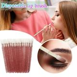 niuredltd 100 pcs disposable lip brushes make up brush lip gloss applicators wands lipstic