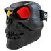 Global Vision Skull Mask Motorcycle Riding Goggles Full Face Coverage Matte Black Frame w/ Red Mirror Lenses