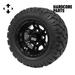 Hardcore Parts 10 Black BULLDOG Golf Cart Wheels and 18 x9 -10 STINGER On-Road/Off-Road DOT rated All-Terrain tires - Set of 4 includes Black SS center caps and 1/2x20 Black lug nuts