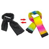 Yesbay Magic Change Color Scarf Black to Rainbow Streamer Trick Stage Magician Props Magic Scarf 1#