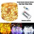 Outdoor String Lights 8 Modes 65.6 Feet 200 Led Fairy String Lights with Battery Remote Timer Control Operated Waterproof Copper Wire Twinkle Lights for Room Wedding Garden Party