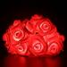 LED Rose Flower String Lights 7.2ft 20 LED Rose Light Battery Operated Flower Garland Lights for Wedding Home Party Indoor Outdoor Red