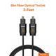 Short Optical Digital Audio Cable 3ft CableCreation Thin Fiber Optic Toslink Cord Slim Optical Fiber S/PDIF Compatible with Home Theater Sound Bar TV PlayStation Xbox VD/CD Player Game Console