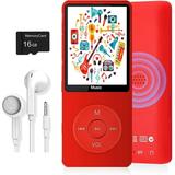 MP3 Player Music Player with 16GB Micro SD Card Build-in Speaker/Photo/Video Play/FM Radio/Voice Recorder/E-Book Reader Supports up to 128GB