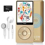 MP3 Player Music Player with 16GB Micro SD Card Build-in Speaker/Photo/Video Play/FM Radio/Voice Recorder/E-Book Reader Supports up to 128GB