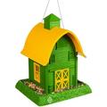 North States 9096 Hopper Bird Feeder Barn 5 Pound Plastic Green/Yellow 13-1/4 in H Hanging/Pole Mounting