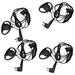 HQRP 4-Pack D Shape Earpiece Headset PTT Mic for Bearcom Radio Devices BC10 / BC20 / BC90 / BC95 / BC120