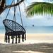 Veryke Cotton Rope Hammock Hanging Chair Macrame Swing for Indoor/Outdoor Black