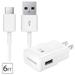 OEM Samsung Galaxy S20 S21 S22 Plus Huawei P30 Honor 20 Adaptive Fast Charger USB-C 3.1 Type-C Cable Kit Fast Charging USB Wall Charger AC Home Power Adapter [1 Wall Charger +6 FT Type-C Cable] White