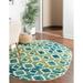 Rugs.com Azalea Collection Rug â€“ 5 x 8 Oval Blue Medium Rug Perfect For Living Rooms Large Dining Rooms Open Floorplans