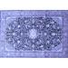Ahgly Company Indoor Rectangle Medallion Blue Traditional Area Rugs 8 x 12